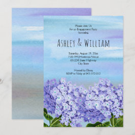 Blaue Hydrangea Aquarellfeier Einladung