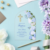 Blaue Hydrangea Arch Taufe Acryleinladungen (Insitu (Hochzeit))