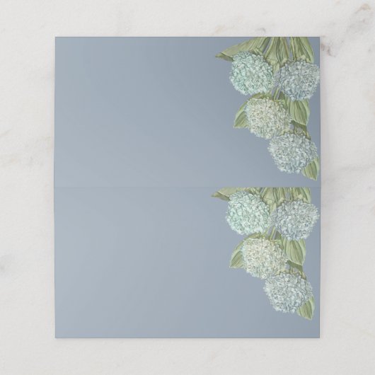 Blaue Hydrangea Blank-Platzkarten Platzkarte (Außenseite Aufgefaltet)