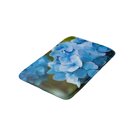 Blaue Hydrangea-Blume Badmatte Badematte (Schrägansicht)