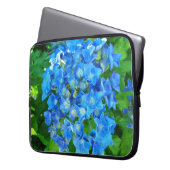 Blaue Hydrangea-Blume. Blumenfotografie. Laptopschutzhülle (Vorderseite Links)