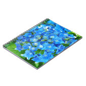 Blaue Hydrangea-Blume. Blumenfotografie. Notizblock (Linke Seite)