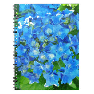 Blaue Hydrangea-Blume. Blumenfotografie. Notizblock