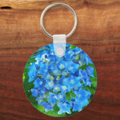 Blaue Hydrangea-Blume. Blumenfotografie. Schlüsselanhänger (Vorderseite)