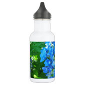 Blaue Hydrangea-Blume. Blumenfotografie. Trinkflasche (Links)