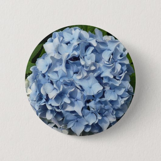 Blaue Hydrangea-Blume Button (Vorderseite)