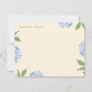 Blaue Hydrangea-Blume Gelbe, Custom Flat Mitteilungskarte