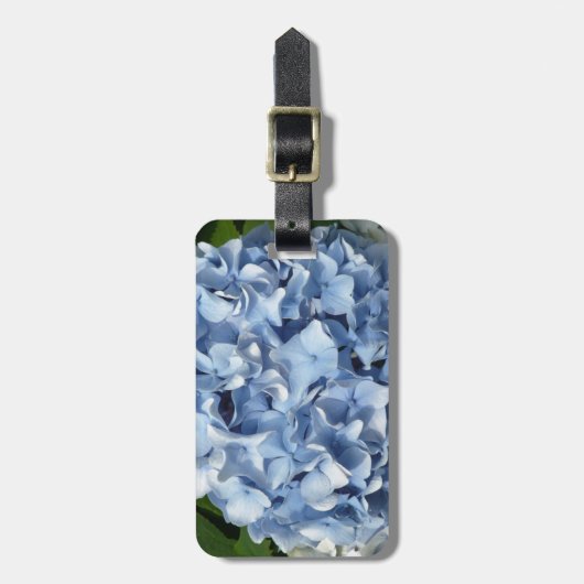 Blaue Hydrangea-Blume Gepäckanhänger (Vorderseite vertikal)