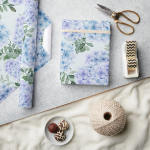 Blaue Hydrangea-Blume Geschenkpapier