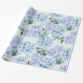 Blaue Hydrangea-Blume Geschenkpapier (Ungerollt)