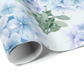 Blaue Hydrangea-Blume Geschenkpapier (Rolleneckpunkt)