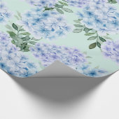 Blaue Hydrangea-Blume Geschenkpapier (Ecke)