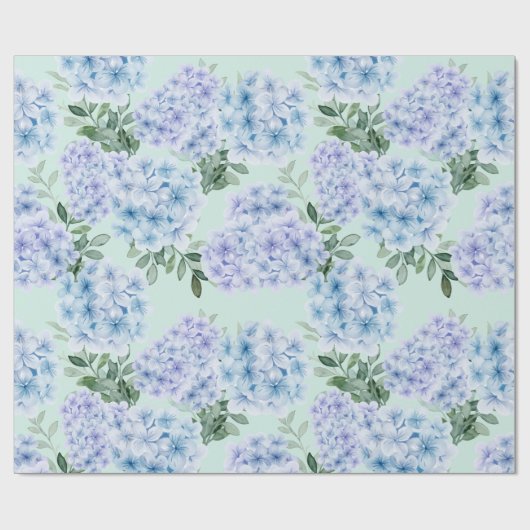 Blaue Hydrangea-Blume Geschenkpapier (Flach)