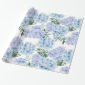 Blaue Hydrangea-Blume Geschenkpapier (Ungerollt)