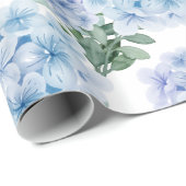 Blaue Hydrangea-Blume Geschenkpapier (Rolleneckpunkt)