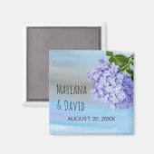 Blaue Hydrangea Blume Hochzeit Magnet (Vorderseite/Rückseite)