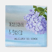 Blaue Hydrangea Blume Hochzeit Magnet (Vorne)