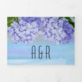 Blaue Hydrangea-Blume Hochzeit mit Blumen Dreifach Gefaltete Einladung (Cover)