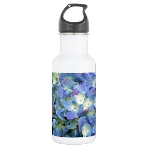 Blaue Hydrangea-Blume in der Blüte Edelstahlflasche
