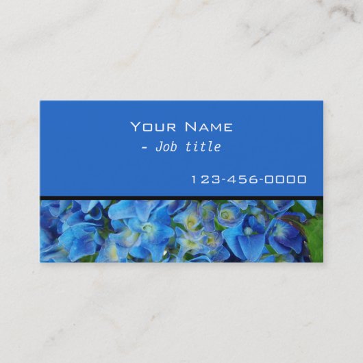 Blaue Hydrangea-Blume - moderne Visitenkarte (Vorderseite)