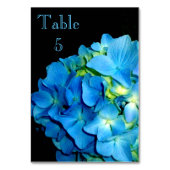Blaue Hydrangea-Blume Tischnummer (Vorderseite)