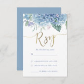 Blaue Hydrangea-Blume UAWG Hochzeit RSVP Karte (Vorne/Hinten)