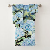 Blaue Hydrangea-Blumen Badhandtuch Set (Insitu)