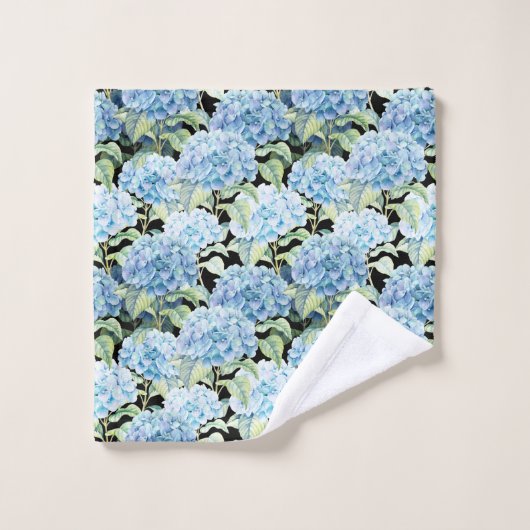 Blaue Hydrangea-Blumen Badhandtuch Set (Waschlappen)