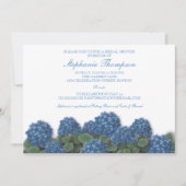 Blaue Hydrangea-Blumen-Brautparty-Einladung Einladung (Vorderseite)
