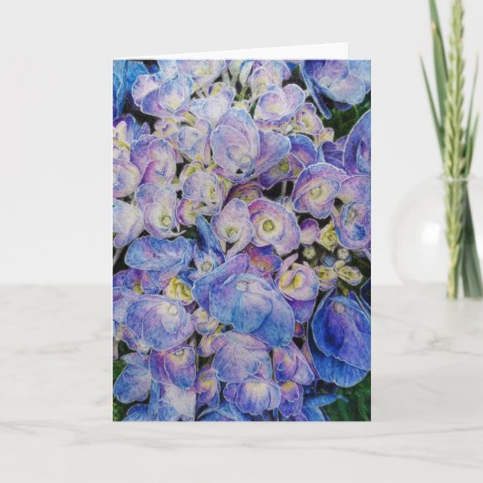 Blaue Hydrangea-Blumen-Gruß-Karten Karte (Vorderseite)