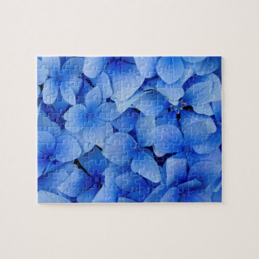 Blaue Hydrangea-Blumen Puzzle (Horizontal)
