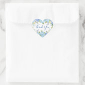 Blaue Hydrangea Blumengrün Wasserfarben Hochzeit Herz-Aufkleber (Tasche)