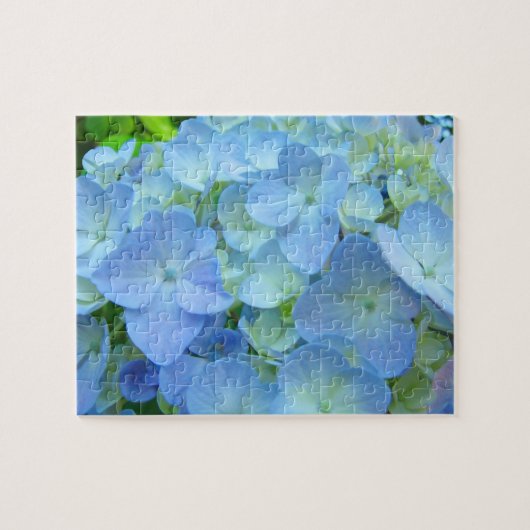 Blaue Hydrangea-Blumenpuzzlespiele Blumengarten Puzzle (Horizontal)