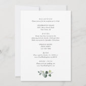 Blaue Hydrangea Blush Pink Roses Hochzeit in einem Einladung (Rückseite)