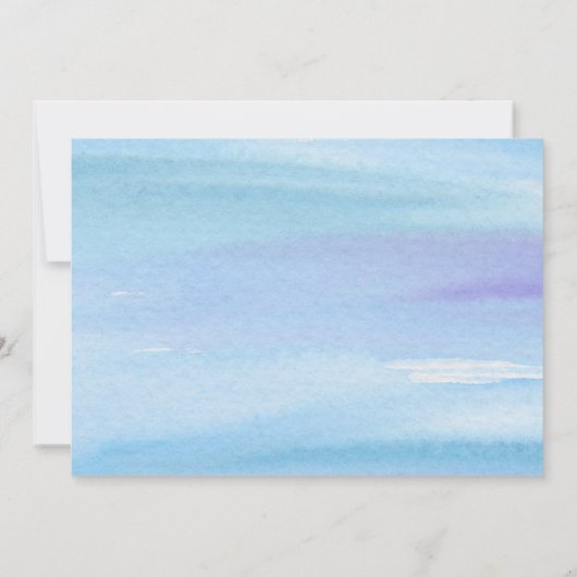 Blaue Hydrangea-Blüte Hochzeitspaare Dusche Einladung (Rückseite)