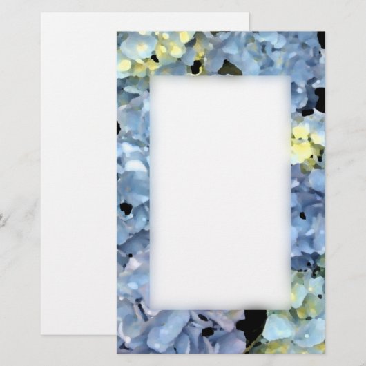 Blaue Hydrangea-Blüten Briefpapier (Vorne/Hinten)