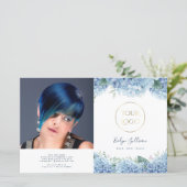 Blaue Hydrangea-Doppelbroschüre (Stehend Vorderseite)