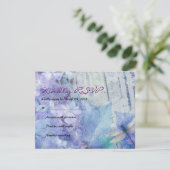 BLAUE HYDRANGEA & DRAGONFLY Bat Mitzvah Antwortkar RSVP Karte (Stehend Vorderseite)