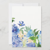 Blaue Hydrangea Duschen-Einladung Einladung (Rückseite)