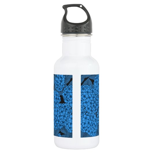 Blaue Hydrangea Edelstahlflasche (Rückseite)