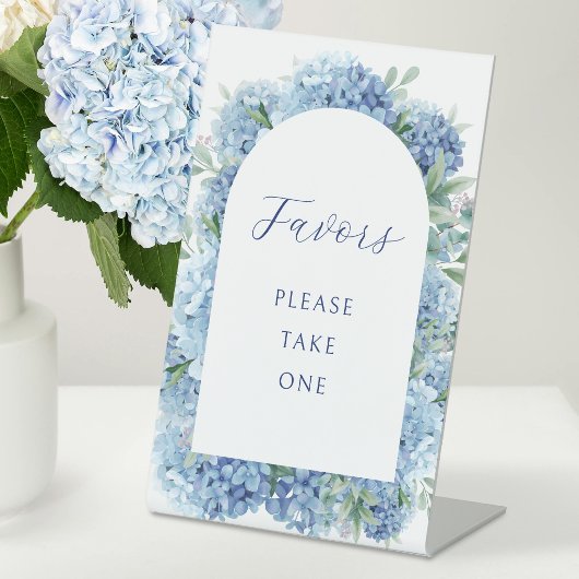 Blaue Hydrangea-Favoriten Sockelschild