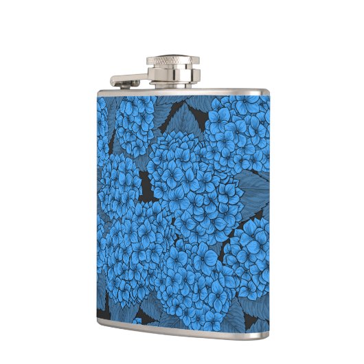 Blaue Hydrangea Flachmann (Links)