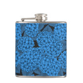 Blaue Hydrangea Flachmann (Vorderseite)