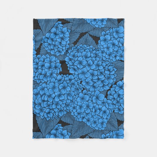 Blaue Hydrangea Fleecedecke (Vorderseite)