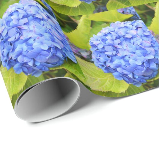 Blaue Hydrangea Geschenkpapier (Rolleneckpunkt)
