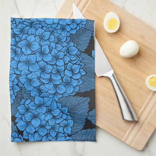Blaue Hydrangea Geschirrtuch (Viertel Falte)
