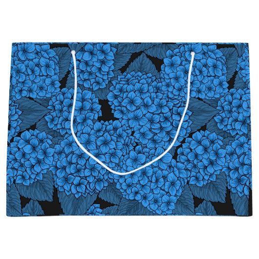 Blaue Hydrangea Große Geschenktüte (Vorderseite)