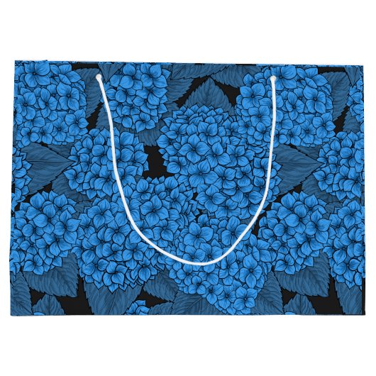 Blaue Hydrangea Große Geschenktüte (Rückseite)