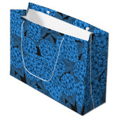 Blaue Hydrangea Große Geschenktüte (Vorderseite Schrägansicht)