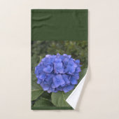 Blaue Hydrangea-grüne Blätter Badhandtuch Set (Handtuch)